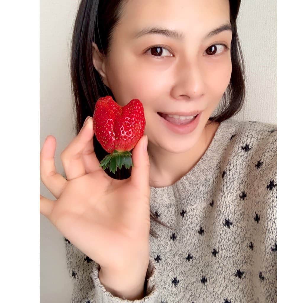 七瀬遥のインスタグラム：「見て見て😃🍓 ハート型のイチゴ発見〜😍 こういう小さな幸せも♥️ 心がウキウキワクワクするね😆 みんなにも届けま〜す🤗✨  今日もこの写真から  『無条件の愛と祝福のエネルギー💖』  が流れるように設定しました👍 良かったら受け取ってくださいね🤗✨  「受け取る」と意図してもらうだけで流れるように設定しています✨  #🍓#ハート型#イチゴ#かわいい#美味しい#ワクワク#ビタミン#delicious#happy #cute#Heart#Vitamin#fruits#fun#good#friend#family#happy#love#happiness#good#smile#tokyo#japan」