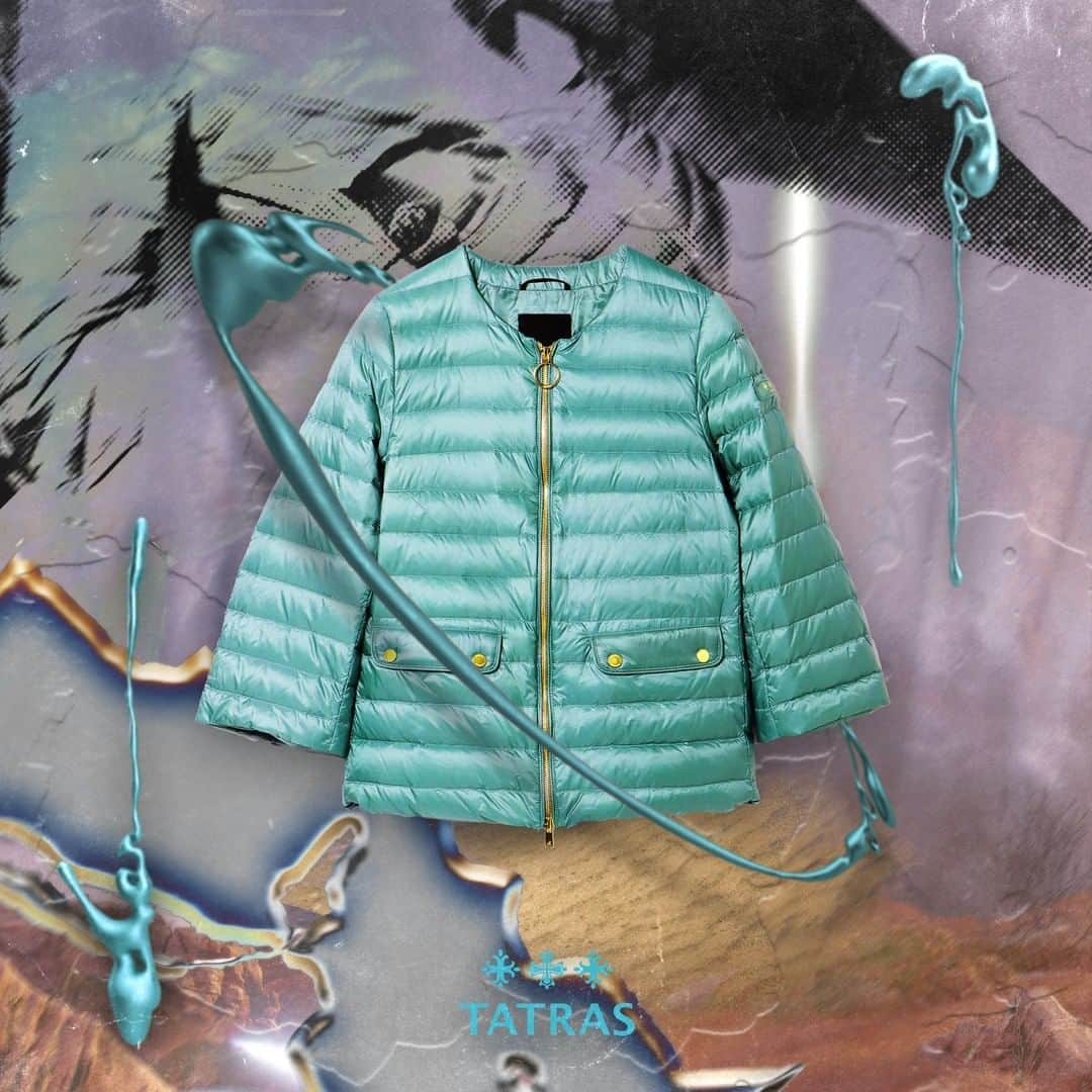 タトラスのインスタグラム：「Collaboration with a talented up and coming Japanese artist @shuntoheyog.  Kazuhiro Aihara for Tatras SS21 ”Desert Resort”  Featuring LATONA LADY'S DOWN JACKET.   #Tatras #Tatrasofficial  #Tatraspeople  #downjacket」