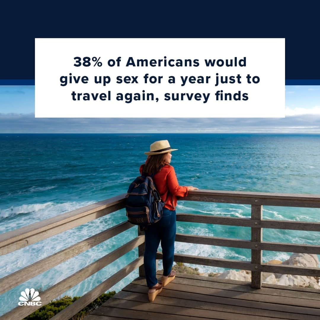 CNBCさんのインスタグラム写真 - (CNBCInstagram)「After staying home for nearly a year, Americans would give anything to hit the road again. Anything.⁠ ⁠ Desperate vacationers said they would willingly give up love, sex or money in exchange for a trip, according to a recent survey by travel search site Trivago.⁠ ⁠ More than 80% of those polled said travel is a part of a well-rounded life. To that end, nearly half, or 48%, would give up their job, 38% would give up sex for a year, one-quarter would fork over all of their savings and 1 in 5 said they would dump their partner if it meant they could take a trip in the near future. ⁠ ⁠ Would you give up anything to take a vacation? Link in bio for more details.」2月26日 7時30分 - cnbc