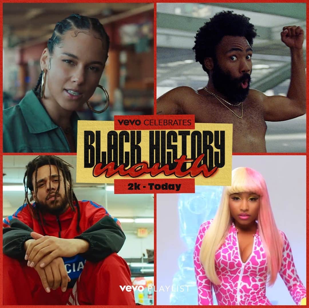 Vevoさんのインスタグラム写真 - (VevoInstagram)「We're wrapping up Black History Month with some of the latest and greatest hits. Let @AliciaKeys, @realcoleworld, @NickiMinaj, @ChildishGambino, and many more, get you right. 🔊 ⠀⠀⠀⠀⠀⠀⠀⠀⠀ ▶️[Link in bio] #AliciaKeys #JCole #NickiMinaj #ChildishGambino #DonaldGlover #BHM」2月26日 8時00分 - vevo