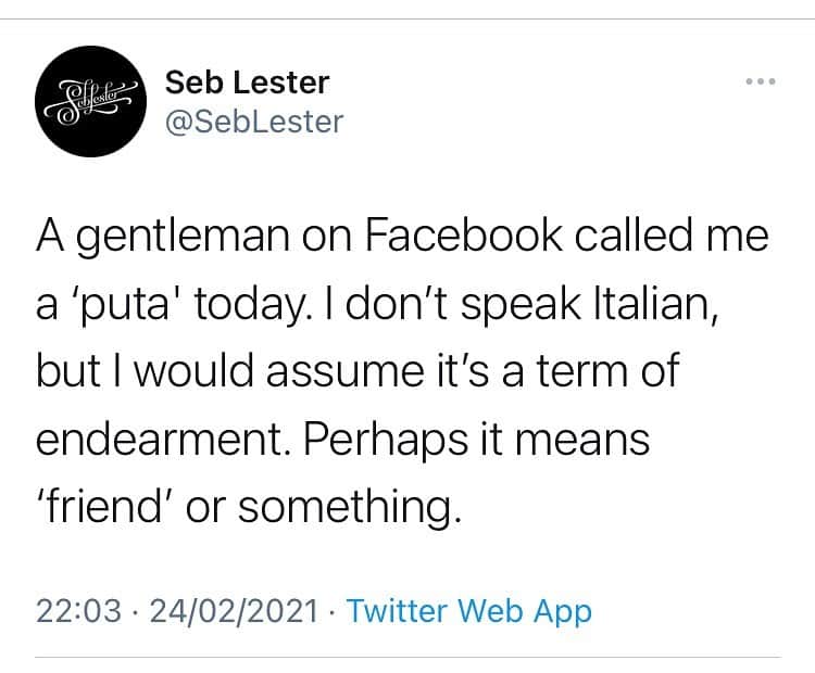 Seb Lesterのインスタグラム：「I have to say he seemed extremely insistent, he used two exclamation marks.」