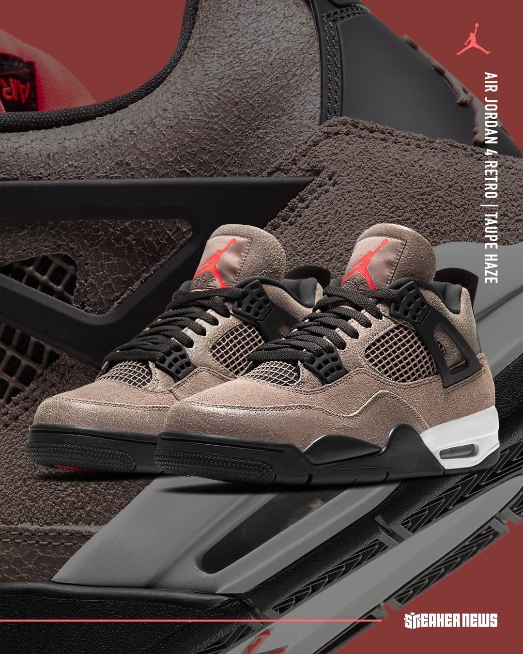 Sneaker Newsさんのインスタグラム写真 - (Sneaker NewsInstagram)「Releasing on February 27th, 2021 is the Air Jordan 4 Retro "Taupe Haze", one of the year's most anticipated new colorways. Adult and GS sizes are coming to @jumpman23 retailers worldwide. Hit the link in our bio to get the latest details.」2月26日 0時30分 - sneakernews
