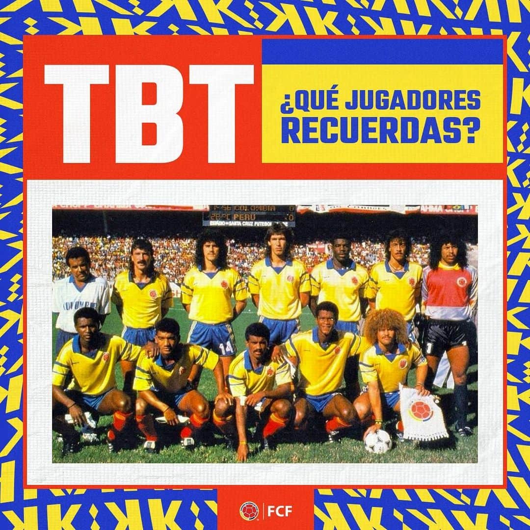 サッカー コロンビア代表チームのインスタグラム：「¡Unas leyendas! ⚔️  Para nuestro #TBT desempolvamos esta foto la Selección Colombia de 1989 📸  ¿A quiénes recuerdas? 🤔」