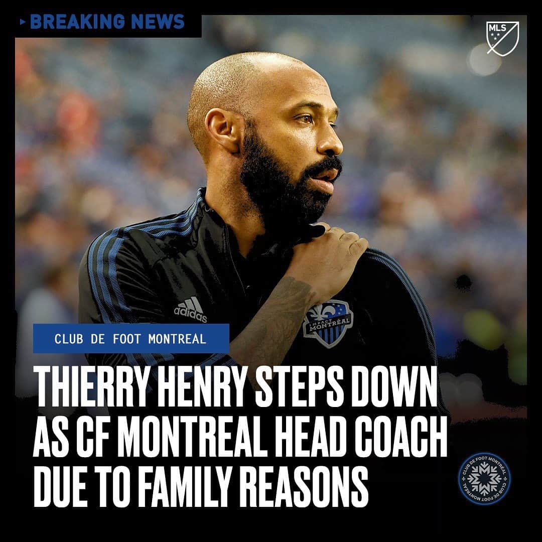 Major League Soccerのインスタグラム：「NEWS: @thierryhenry steps down as CF Montréal head coach.」