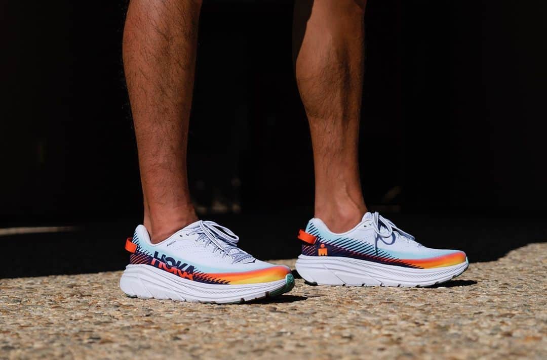ホカオネオネのインスタグラム：「Inspired by the legendary IRONMAN® World Championship race in Kailua-Kona, Hawaii, the all-new IRONMAN Rincon 2 is here in a bold, limited-edition color.   Shop at the link in our bio. #TimeToFly​」
