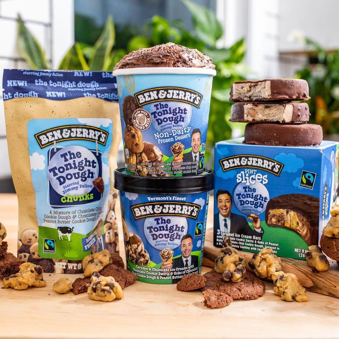Ben & Jerry'sのインスタグラム：「The Tonight Dough family just got even sweeter! Introducing The Tonight Dough Non-Dairy and The Tonight Dough Chunks, the 2 newest ways to do the dough!⁠⁠ ⁠⁠ Find The Tonight Dough Non-Dairy near you at the link in our bio!」
