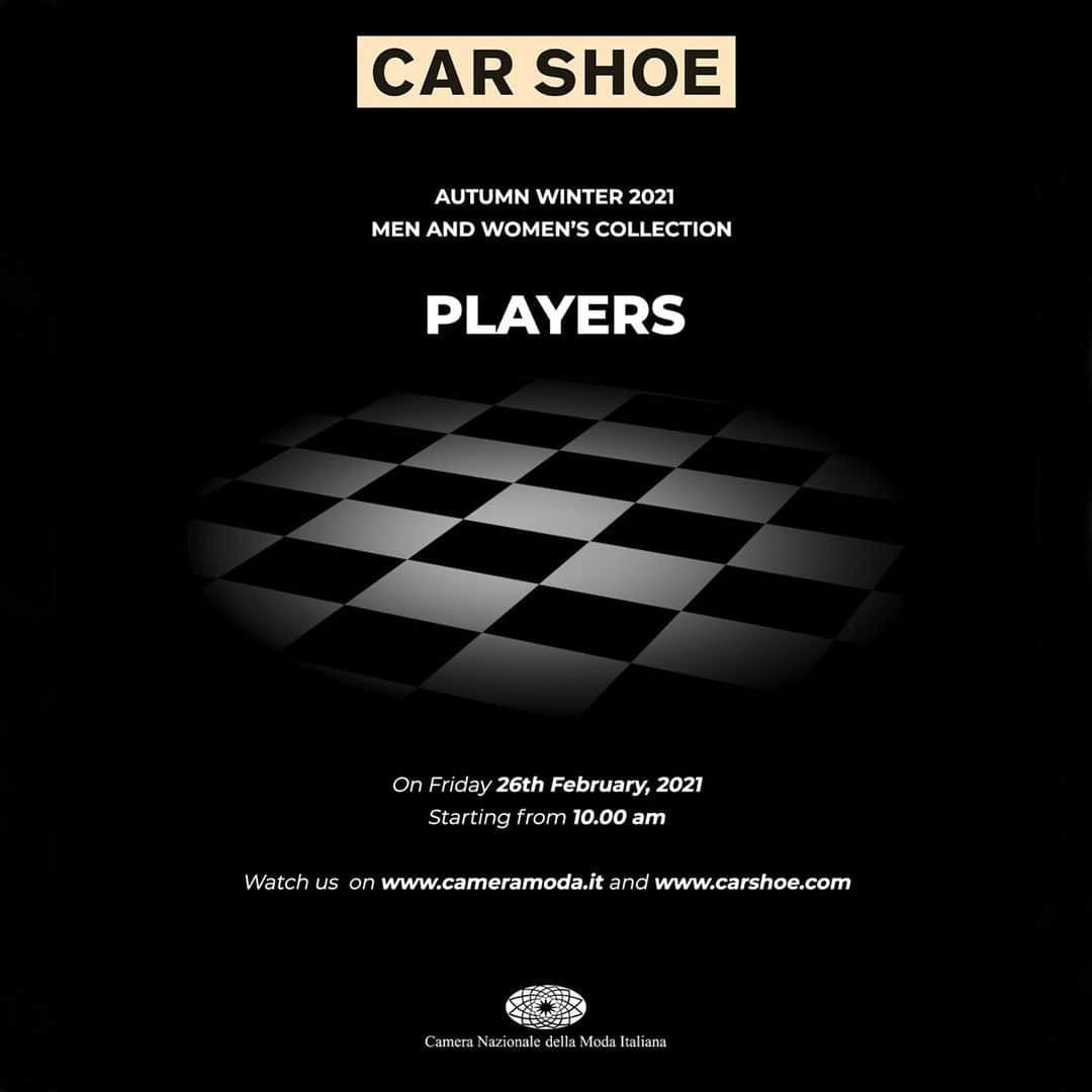 カーシューのインスタグラム：「Car Shoe presents ‘Players’, a short film showcasing its new Autumn/Winter 2021 collection for men and women. Loosely inspired by a game of chess, the setting provides the backdrop for a dynamic and contemporary range of footwear. The video will be visible on carshoe.com, on our social media channels and cameramoda.it」