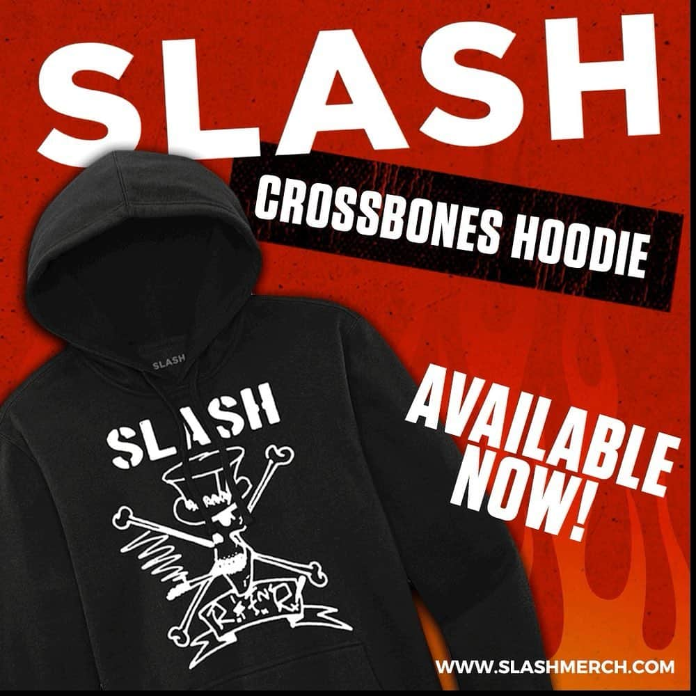 スラッシュさんのインスタグラム写真 - (スラッシュInstagram)「New Crossbones Hoodie available now on slashmerch.com. Shop now and get 20% off storewide through the end of the month. #slashnews」2月26日 2時08分 - slash