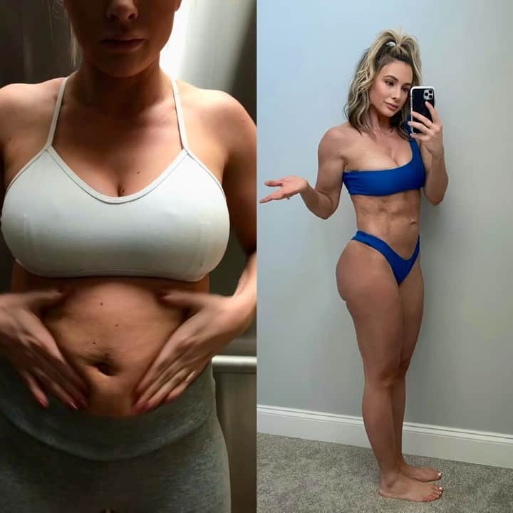 Paige Hathawayのインスタグラム：「WOW, What a journey! 🥳 I’ve come along way during postpartum and I’m so proud of myself for never giving up on myself! 🤍  IT TAKES TIME! IT TAKES CONSISTENCY! IT TAKE WILL POWER!  and IT TAKES BELIEF in yourself that YOU are capable and able! Because YOU ARE!  There were moments that I thought I’d never get there. There were moments that I felt like I wasn’t making any progress at all. There are moments where I felt like I would never feel confident again but I committed to myself. If there’s something that you want, even if it feels impossible... believe you can, take action and never give up on yourself. ✨  I hope that my “unfiltered” postpartum journey that I’ve shared provides hope and inspires you to never give up. You truly deserve it. We all truly deserve it! 🤍💪🏼」