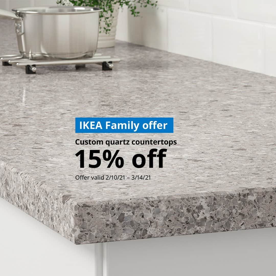 IKEA USAさんのインスタグラム写真 - (IKEA USAInstagram)「Save 15% on custom quartz countertops! They're beautiful, budget-friendly and available in a range of colors and edges to match your style.」2月26日 3時01分 - ikeausa