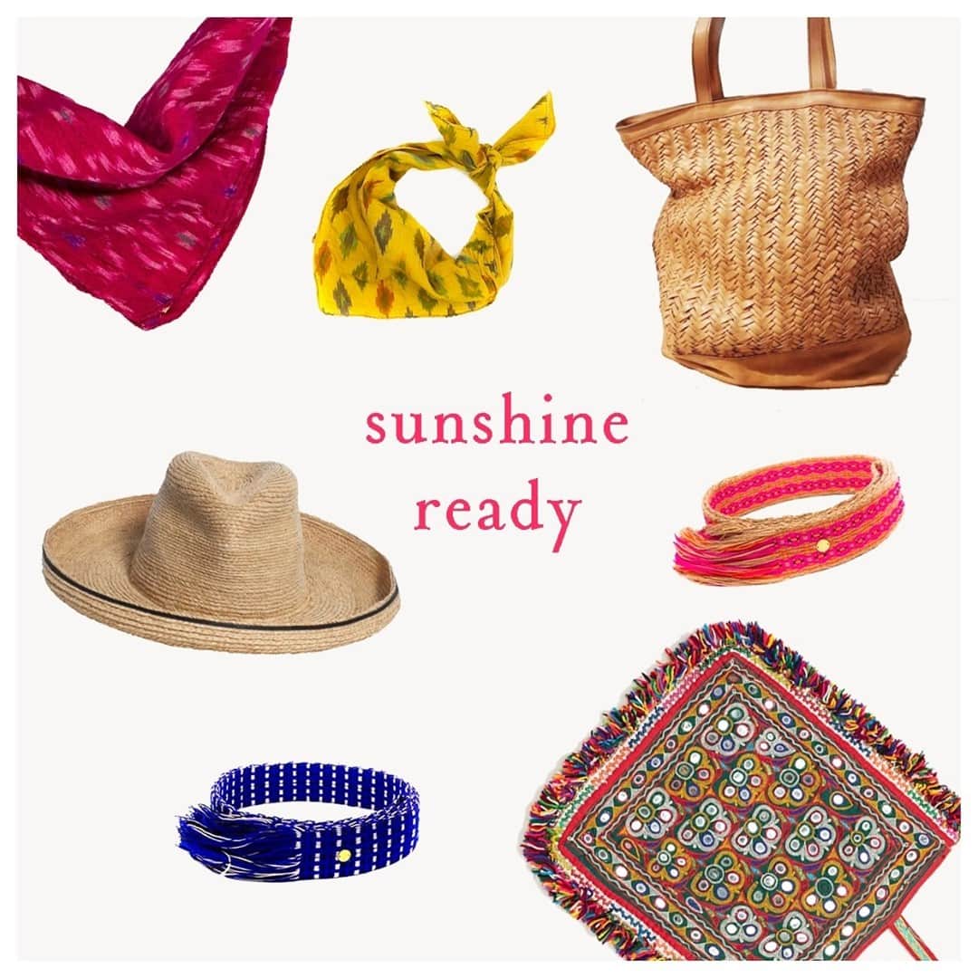 マッタのインスタグラム：「🌸 Spring Accessories 🌸 Incorporating some fun, bold, and always handmade pieces into our wears is what our springtime assortment is about.  We love the Gallivant Hat handmade by our sisters at @beachharehats in NYC, our Dindi Bandanas, and Guanabana's belts with fringes handmade in Colombia✨ ~ shop all our accessories online, link in bio for more ~」