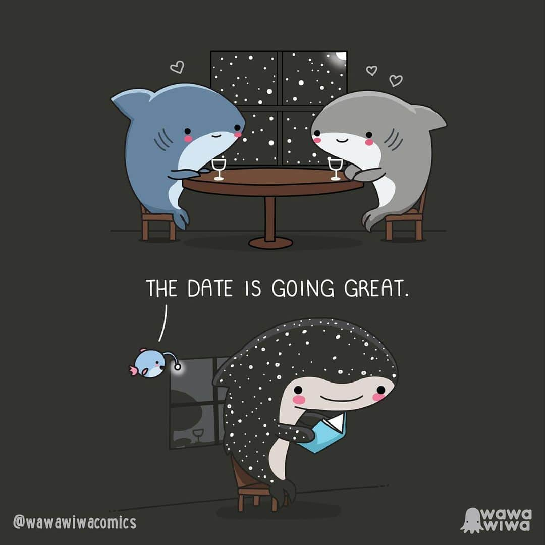 9GAGさんのインスタグラム写真 - (9GAGInstagram)「Best wingmen🐟🦈⠀ by @wawawiwacomics⠀ -⠀ #comic #wholesome #date #9gag」2月26日 4時00分 - 9gag