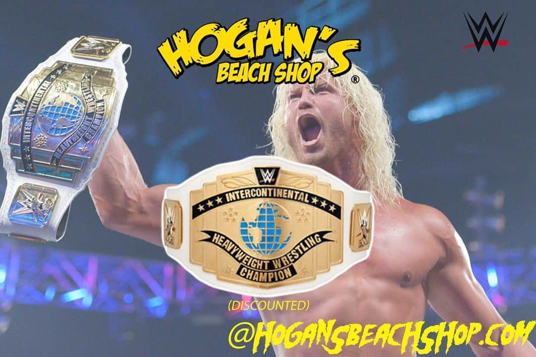 ハルク・ホーガンのインスタグラム：「🙌@hogansbeachshop has this 2014 Autographed @wwe Intercontinental Championship Replica Tittle belt Discounted over 25% OFF 😱 (autograph smudged) Get it before it’s gone💪 @hogansbeachshop • @hulkhogan  • @hogansbeachshop  • @hoganshangout  🌐:https://hogansbeachshop.com/products/wwe-intercontinental-championship-replica-title-2014-autographed-not-perfect?_pos=7&_sid=b30618489&_ss=r」