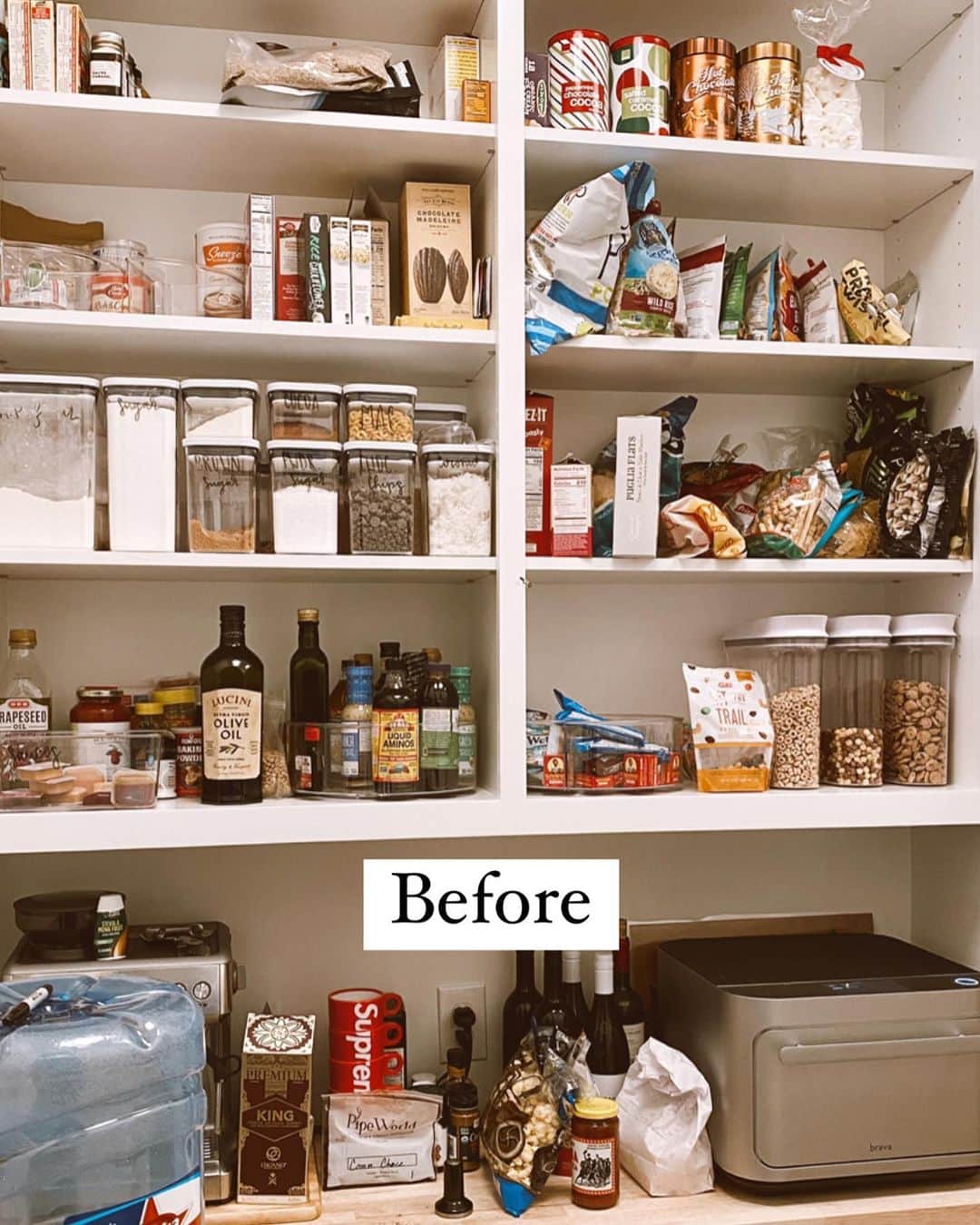 Sazan Hendrixさんのインスタグラム写真 - (Sazan HendrixInstagram)「My husband knows the way to my heart is @thecontainerstore 🤗 Just uploaded an organized kitchen & pantry walk-through tour on my channel! Link in bio - I’m really happy with how it turned out 😄 Happy almost friday fam 💃🏻 #kitchen #cozyliving #pantryorganization」2月26日 5時55分 - sazan