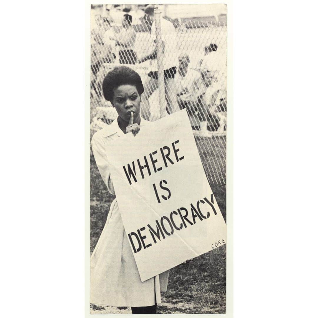 国立アメリカ歴史博物館さんのインスタグラム写真 - (国立アメリカ歴史博物館Instagram)「"Where is Democracy"? In 1962, photographer Bob Adelman captured this photo of an unidentified young woman protesting outside a segregated swimming pool in Columbus, Ohio. (Other protesters carried signs with similar messages: "This Pool Discriminates" and "Democracy Drowns Here"). The poolside demonstration was organized by the Congress of Racial Equality (CORE), and in the years that followed, this photo appeared on the cover of one of CORE's pamphlets, now part of our collection.   The civil rights movement was one of only a few moments in U.S. history when people who did not have the right to vote were able to successfully place legislation on the floor of the U.S. Congress—and reshape our nation's democracy. (In the 1960s, new laws fulfilled many of the long-delayed promises of both the 15th and 19th Amendments). Today, we are living through a similar moment. For decades, undocumented immigrants (people without legal status to reside in the United States) have been organizing to protect their communities and secure basic rights. The undocumented movement they created has already led to new legislation, but it has also pushed us to see democracy in new ways, reimagining the fundamentals of our political system, our national identity, and even citizenship itself.   On Friday, February 26 at 1pm EST, we'll be exploring this historical transformation and the undocumented movement during a free, virtual History in Real Time conversation. Join us to hear museum professionals and undocumented organizers discuss what a history of the undocumented movement might look like—and who should be its authors. Follow the link in our bio to register for the free virtual program: http://s.si.edu/history-in-real-time  #AmericanHistory #History #YouthHistory #TeenHistory #CivilRightsHistory #OhioHistory #BlackHistoryMonth #AmericanDemocracy #NationWeBuildTogether The Undocumented Organizing Collecting Initiative received federal support from the Latino Initiatives Pool, administered by the Smithsonian Latino Center and the Asian American Initiatives Pool, administered by the Smithsonian Asian Pacific American Center.」2月26日 7時09分 - amhistorymuseum