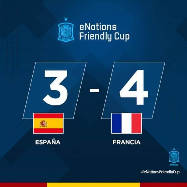 サッカー スペイン代表チームさんのインスタグラム写真 - (サッカー スペイン代表チームInstagram)「#eNationsFriendlyCup | ¡Qué poquito nos ha faltado! 🙁  Francia se lleva el torneo en el último minuto de la prórroga.  👏🏻 Habéis estado enormes, @josesg93 @m_mestre_ 👏🏻  🌍 La @SeFutbol promete dar muuuuucha guerra en la fase final de la Liga de Naciones UEFA #PES2021.  🇪🇸🆚🇫🇷 3-4」2月26日 7時04分 - sefutbol