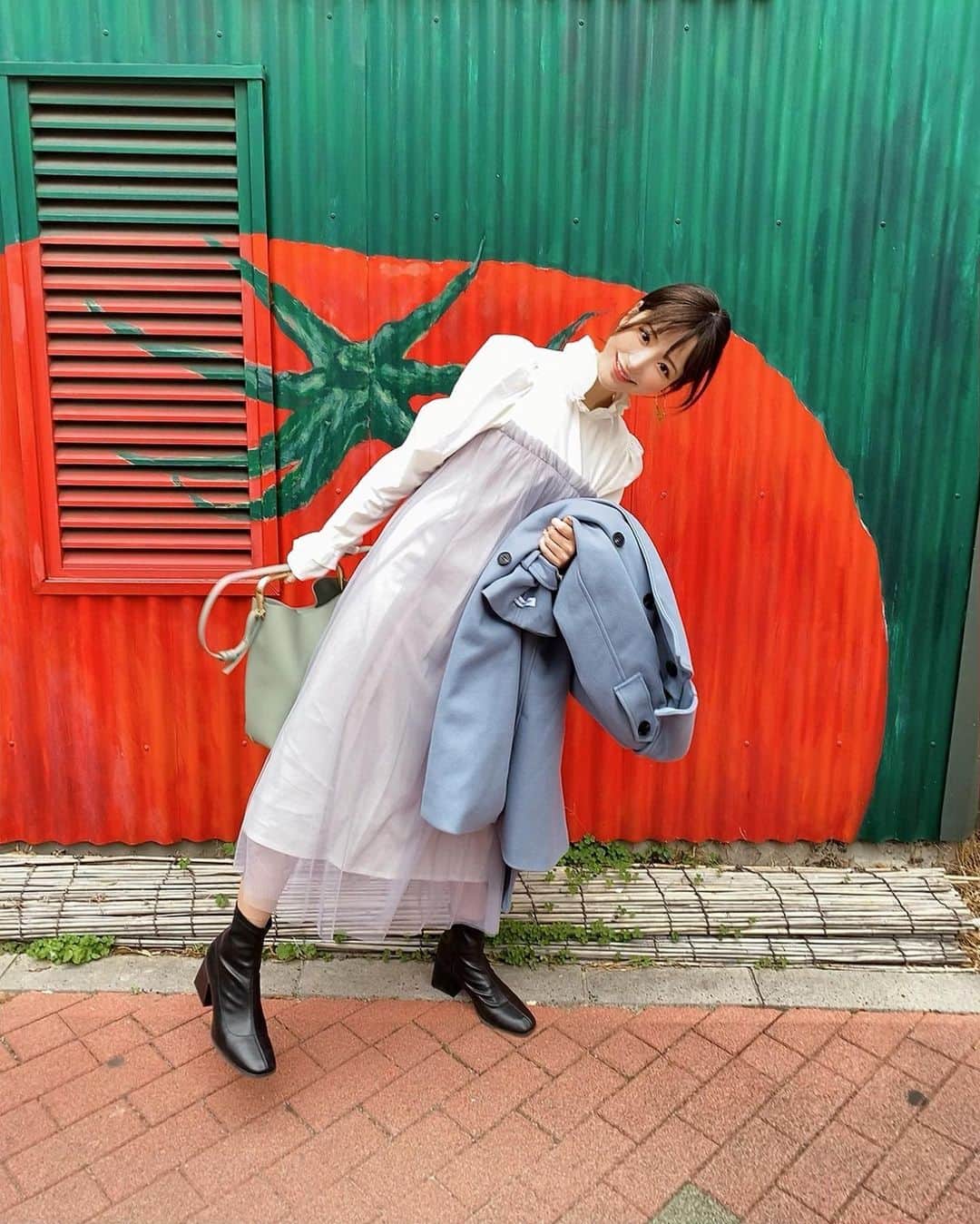 桃乃木かなさんのインスタグラム写真 - (桃乃木かなInstagram)「🍑×🍅  onepiece #candystripper  coat #abitokyo」2月26日 17時08分 - kana_momonogi