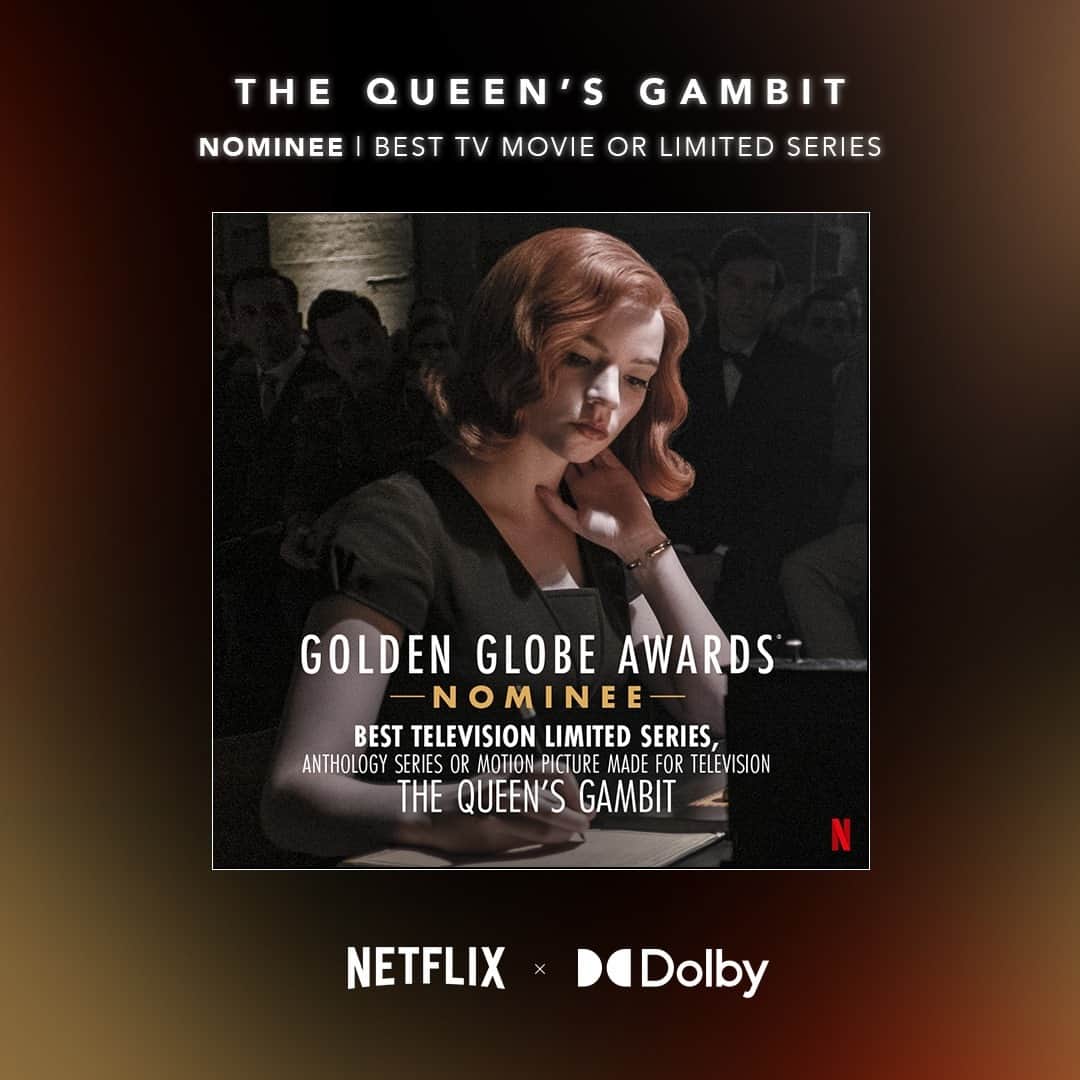 ドルビーラボラトリーズさんのインスタグラム写真 - (ドルビーラボラトリーズInstagram)「The Queen’s Gambit on @Netflix is nominated for Best Television Limited Series. It’s also in Dolby Vision. Checkmate.」2月26日 8時57分 - dolbylabs