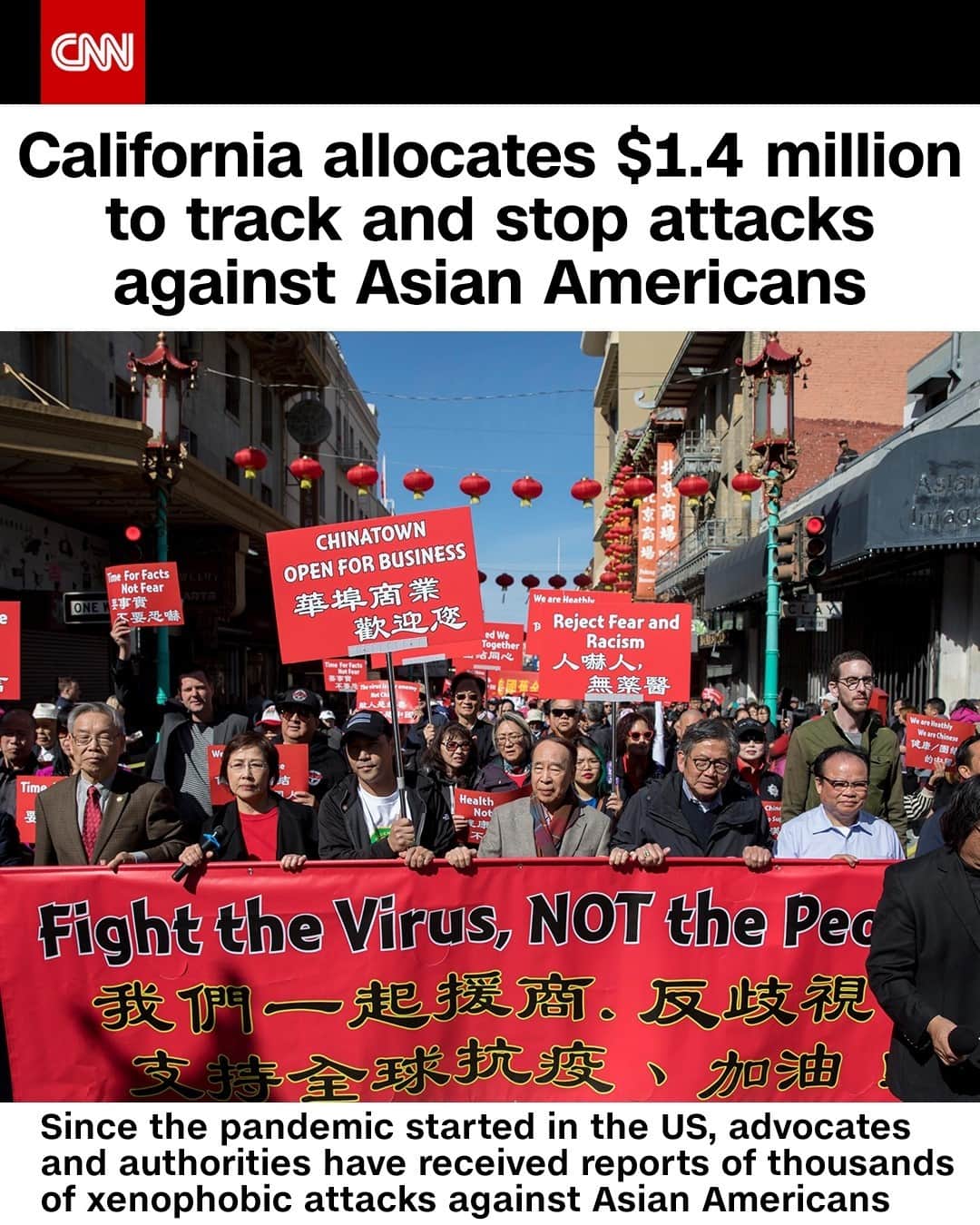 CNNさんのインスタグラム写真 - (CNNInstagram)「Lawmakers in California this week allocated $1.4 million in state funds to help Asian Americans report hate incidents after a string of recent violent attacks in the state. "The rise in hate incidents against Asian Americans during the pandemic is alarming. But, we can't solve a problem without knowing how big it is," said San Francisco Assemblymember Phil Ting. Ting said he hopes the new state funding will "lead us to solutions that will make all communities safer."⁠ ⁠ Tap the link in our bio for more on what’s been done to protect the Asian American community. ⁠ ⁠ (📸: Jessica Christian/The San Francisco Chronicle/Getty Images)⁠」2月26日 9時01分 - cnn