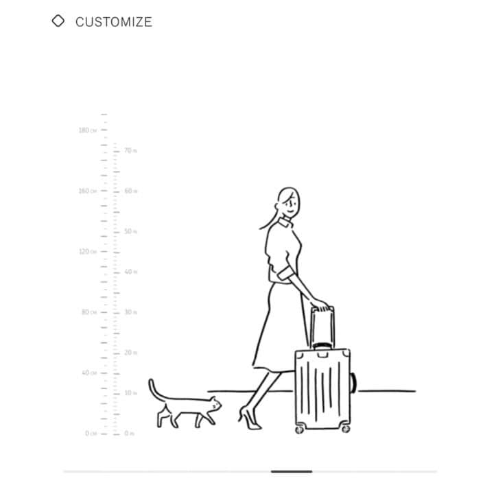 Yu Nagabaのインスタグラム：「Illustrations for @rimowa  RIMOWAのHPに掲載されるサイズ確認用のイラストを描きました。  #rimowa #kaerusensei #yunagaba #長場雄」