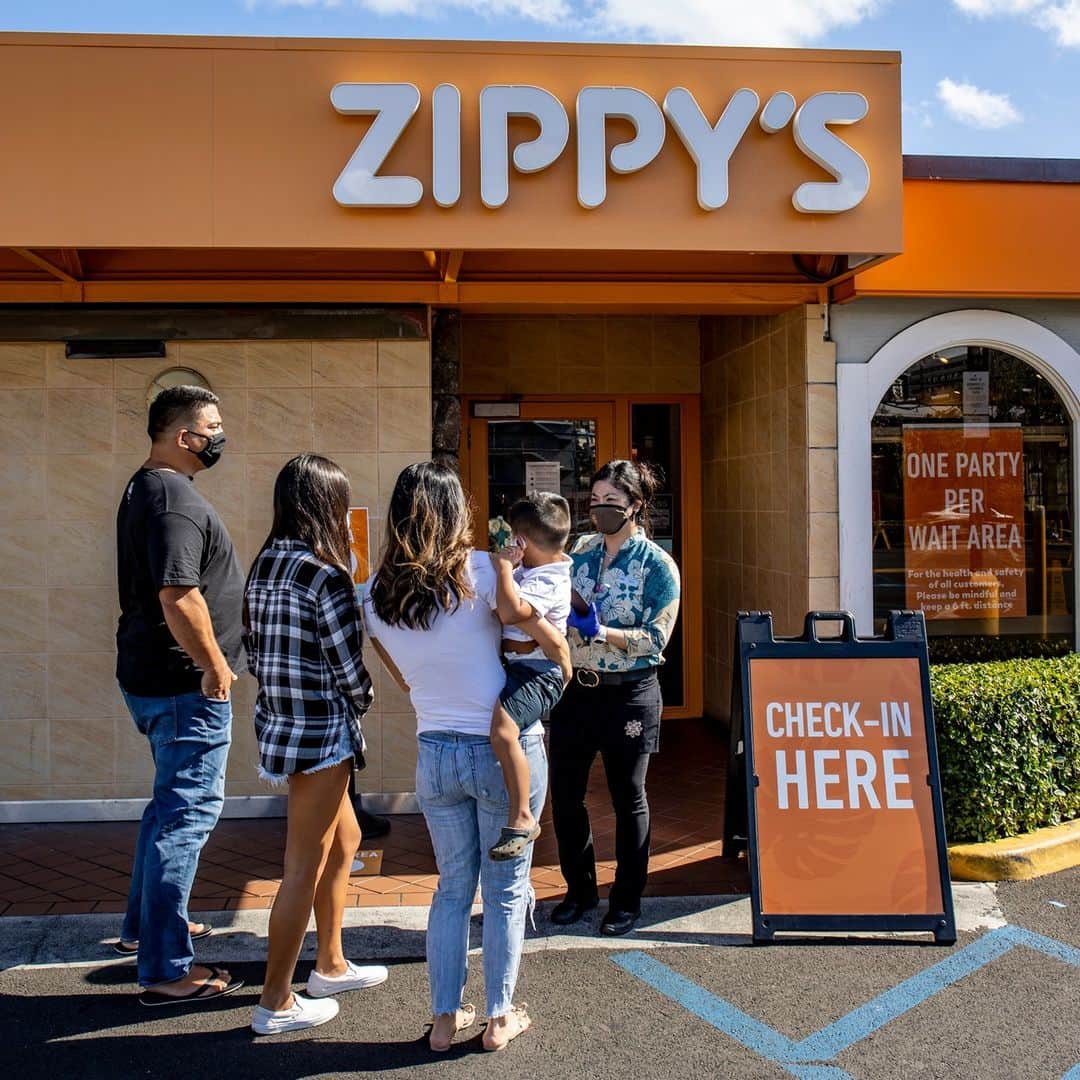 Zippy's Restaurantsのインスタグラム：「Starting today, all Oahu Dine-In locations will be seating up to 10 guests per party in compliance with Tier 3 COVID-19 guidelines. While we may be allowed to operate at full capacity, we will continue to keep parties 6 ft apart. We take safety seriously because our aloha for you never stops.   If you're planning to dine-in with us, add your name to our Waitlist from your mobile device and we'll notify you via text when your table is ready. See what locations are open and request a table at zippys.com/all-zippys-locations.」