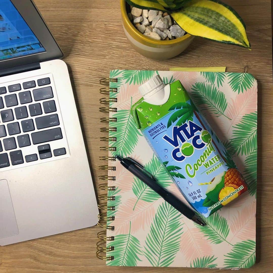 Vita Coco Coconut Waterのインスタグラム：「Working from home, but trying to manifest a tropical vacation. This is kind of like a Piña colada, right?」