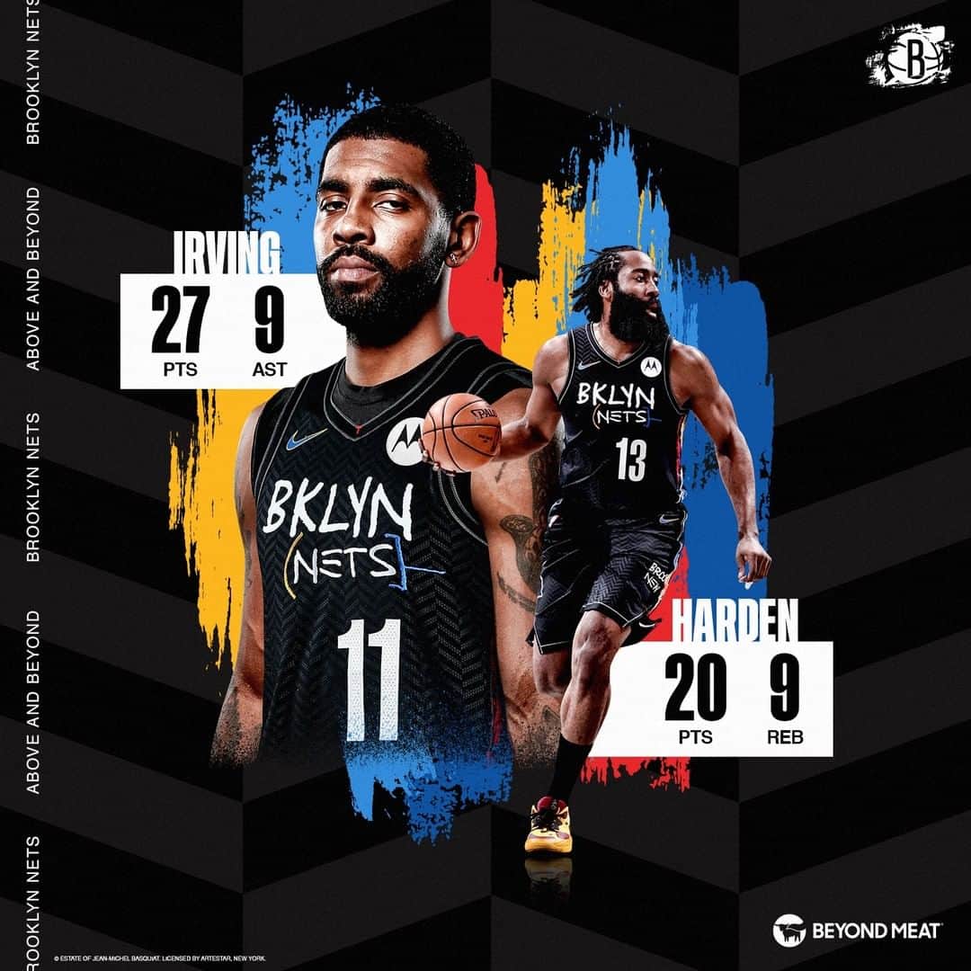 Brooklyn Netsさんのインスタグラム写真 - (Brooklyn NetsInstagram)「@kyrieirving and @jharden13 lead the way in BK 📈  Above and Beyond ▪️ @beyondmeat」2月26日 11時44分 - brooklynnets