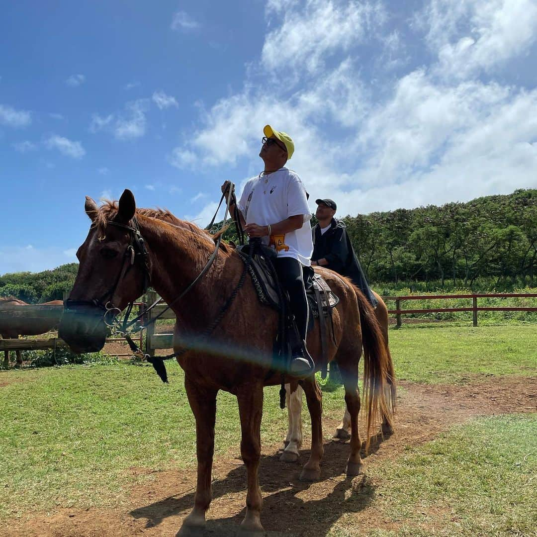 塩澤弘太郎のインスタグラム：「＃馬は食べ物じゃなく乗り物 #hawaii 🐴🌺🐢🍍」