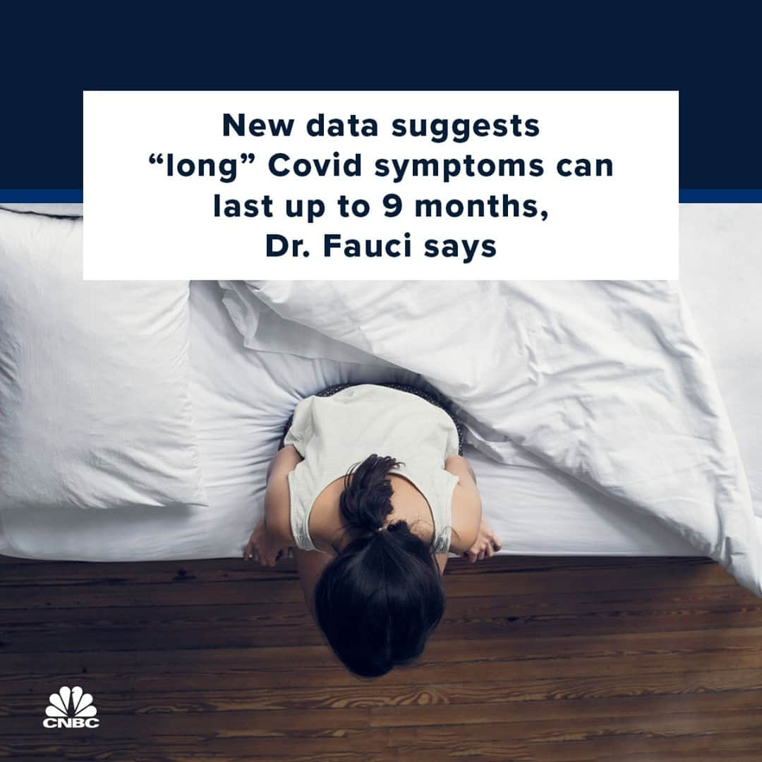 CNBCさんのインスタグラム写真 - (CNBCInstagram)「"The magnitude of the problem is not fully known."⁠ ⁠ New data suggests that people with Covid-19 can continue to suffer from symptoms for up to nine months after the initial infection, Dr. Anthony Fauci said Wednesday.⁠ ⁠ Researchers at the University of Washington recently found that 30% of patients reported symptoms for as long as nine months, Fauci told reporters during a White House news briefing on Covid-19. People reported fatigue, shortness of breath, sleep disorders and other symptoms that lasted for months, he said.⁠ ⁠ Symptoms of “long Covid,” which researchers are now calling Post-Acute Sequelae of Covid-19, or PASC, can develop “well after” infection, and severity can range from mild to “incapacitating,” said Fauci.⁠ ⁠ Link in bio for full details.」2月26日 12時30分 - cnbc