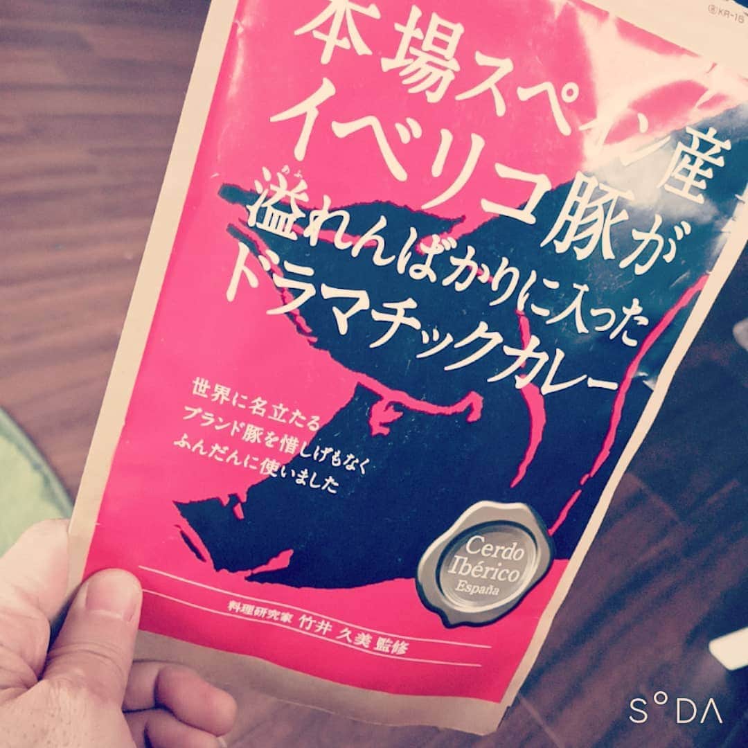 松本隆博のインスタグラム：「。 すげ～ハードル上げた ネーミング(*Ü*)(*Ü*)  本場スペイン産イベリコ豚 が溢れんばかりに入った ドラマチックカレー  だよ！！！！！  興奮してきた(^_^  ～人生遊歩道～」