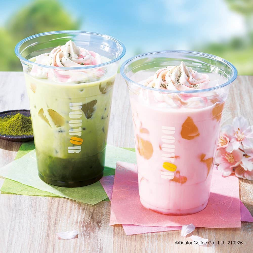 DOUTOR ドトール（unofficial）のインスタグラム：「・ 【DOUTOR】 ・ 〜2月26日新商品〜 ・ 『桜オレ わらび餅』 『桜抹茶オレ わらび餅』 ・ アイスドリンク限定で、つるっと・もちっとした食感が特徴の『わらび餅』をお楽しみいただけます。見た目も華やかな桜の香りが広がる和のスイーツドリンクをどうぞ。 ・ #doutor #ドトール #doutorcoffee #ドトールコーヒー #excelsior #エクセルシオール #excelsiorcaffe #エクセルシオールカフェ #coffee #コーヒー #cafe #カフェ」