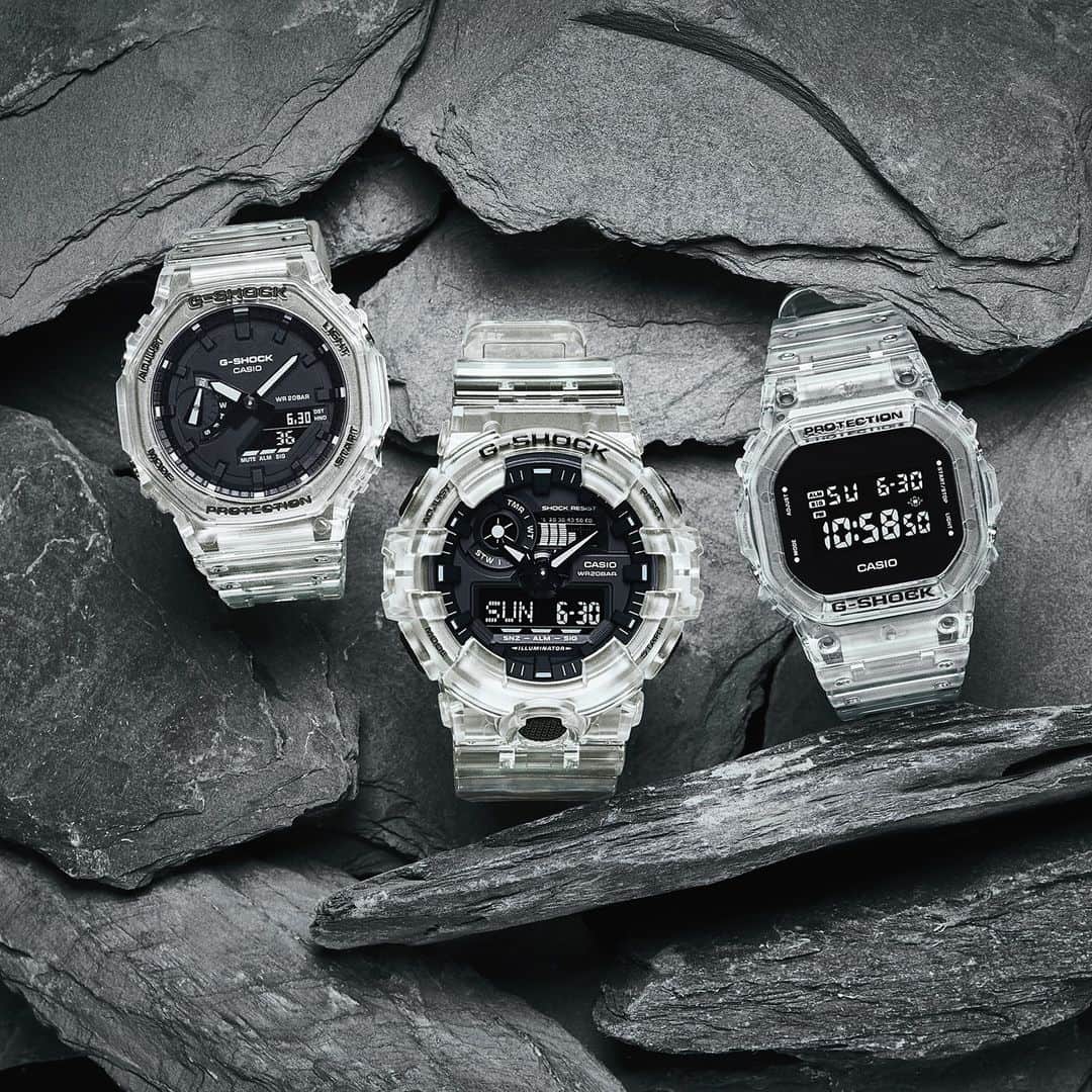 G-SHOCKのインスタグラム：「Don't take your eyes off these icons. Shop the Transparent White Series.」
