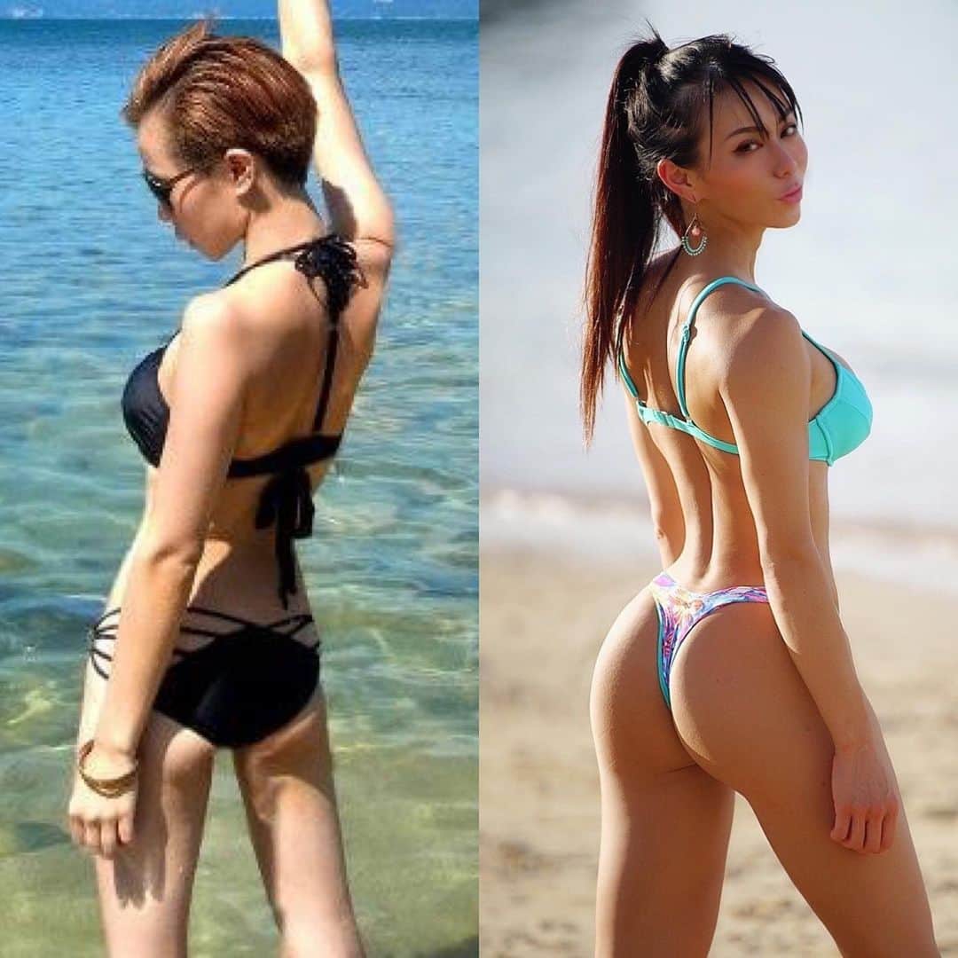 のインスタグラム：「・ どっちが良いとかじゃなくて、 どっちも私だ。 過去があるから今がある。  体型なんて人の好みだし、 細かろうが太かろうが自分が納得している姿でいればそれでいい。  だけど、 なりたい姿がある、 変わりたい姿があるなら、 自分の意思で努力をして、 変えていけたらすばらしいよね。  私が常に思う事は、 毎日たくさん笑って、 食べて動いて疲れて寝て、 心も体も晴れやかに健やかに、 目標を持って生きていたいな🔥❤️  左2012年　48kg 右2020年　56kg  #bikini #bikinigoals #summer #fitness #gym #workout #asiangirls #sun #suntan #sea #beachlife」