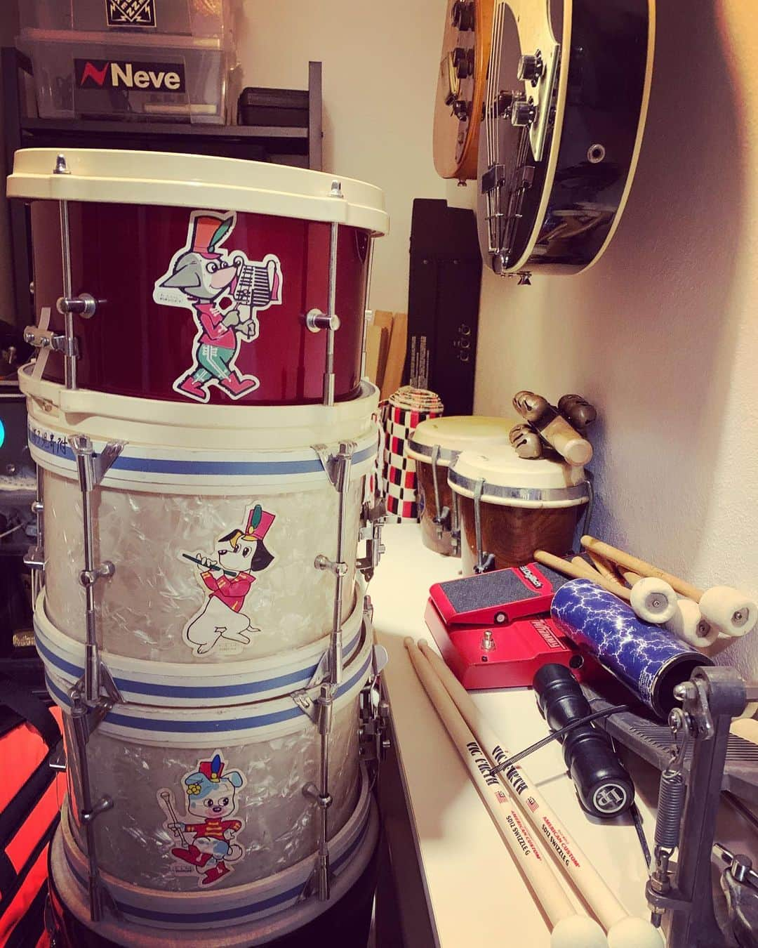 神谷洵平さんのインスタグラム写真 - (神谷洵平Instagram)「The Lofi drums   zenon バンビーナ made in Japan  🐶🐰」2月26日 20時52分 - junpeikamiya