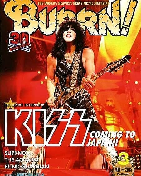 KISSさんのインスタグラム写真 - (KISSInstagram)「#FlashbackFriday March 2015 - @paulstanleylive rocks the cover of BURRN! Magazine #Japan.  Is this one in your collection,  #KISSARMY?」2月26日 20時53分 - kissonline