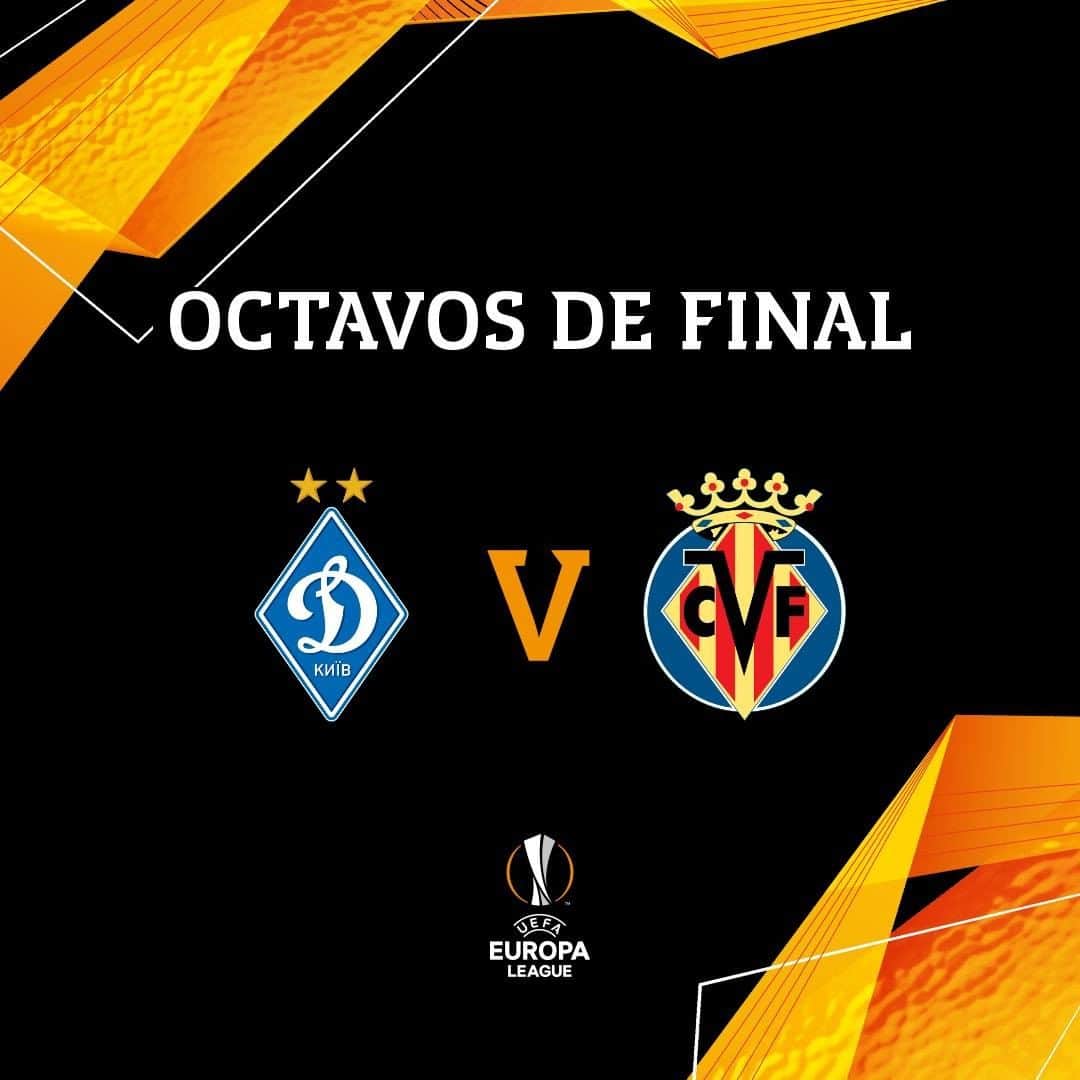 ビジャレアルCFのインスタグラム：「El @fc_dynamo_kyiv será el rival del #Villarreal para los octavos de final de la @europaleague. La ida se disputará el 11 de marzo en el Olímpico de Kiev y la vuelta el 18 de marzo en el #EstadioDeLaCerámica.   ¿Qué os ha parecido el sorteo?  @fc_dynamo_kyiv will be #Villarreal’s opponents in the @europaleague Round of 16. The first leg will be on 11th March at the Olympic Stadium in Kiev, while the second leg  be on 18th March at the #EstadioDeLaCerámica.  What do you make of the draw?  #uel #futbol #soccer #football #villarreal #submarino」