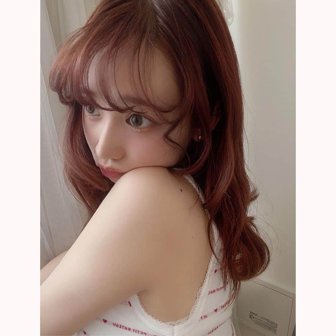 よねいはるかさんのインスタグラム写真 - (よねいはるかInstagram)「カラーチェンジ 🔁  "orange hair"   久しぶりに明るめに。❤️❤️ いい色すぎて既にお気に入り.. ! 冬はずっと暗めだったから これからはカラー欲を解禁していきます。😷笑 hair @ryo_watanabe_  #newcolor #hairstyle」2月26日 22時16分 - rabbit____2