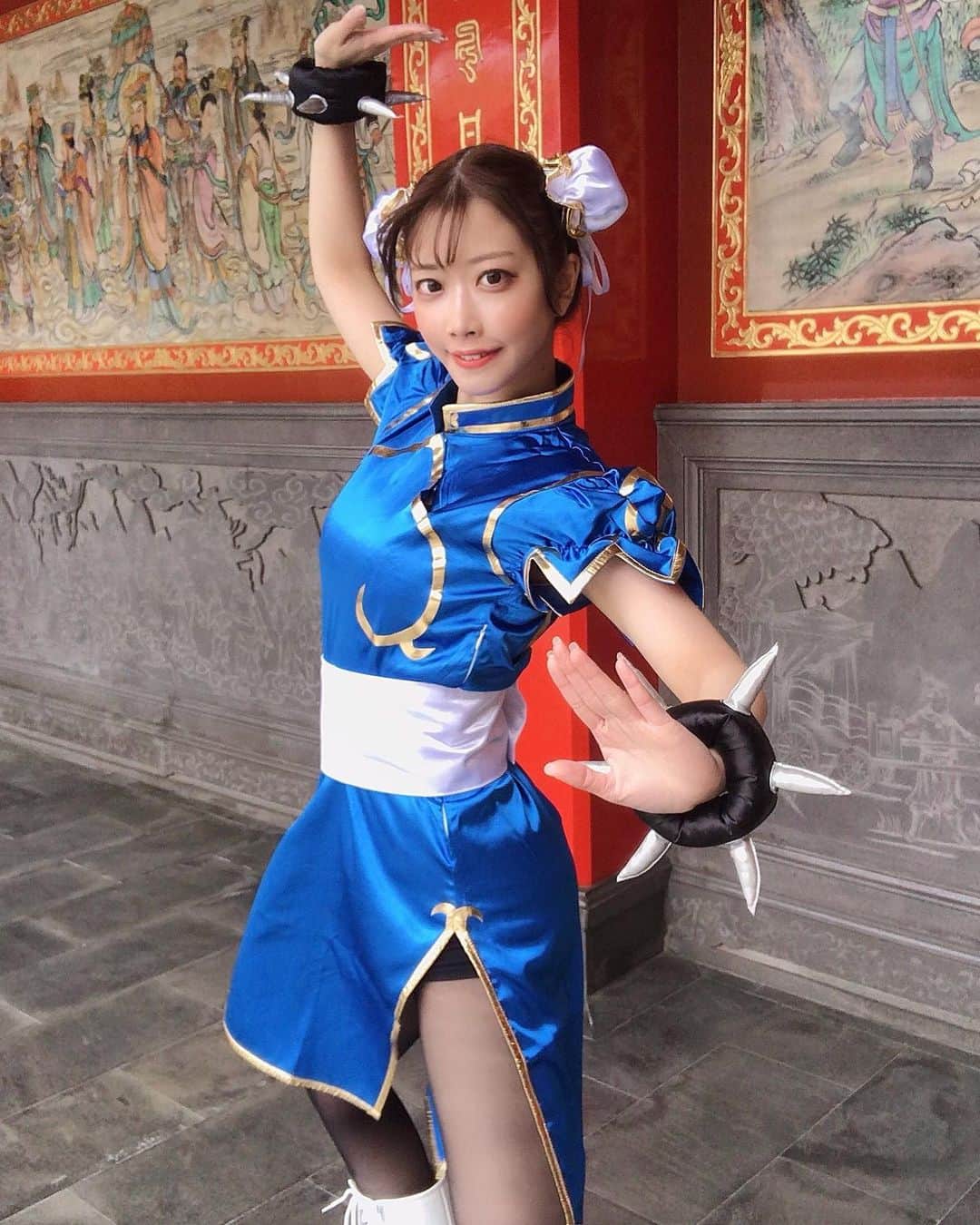 西井綾音のインスタグラム：「春麗のコスプレした❗️❗️❗️」