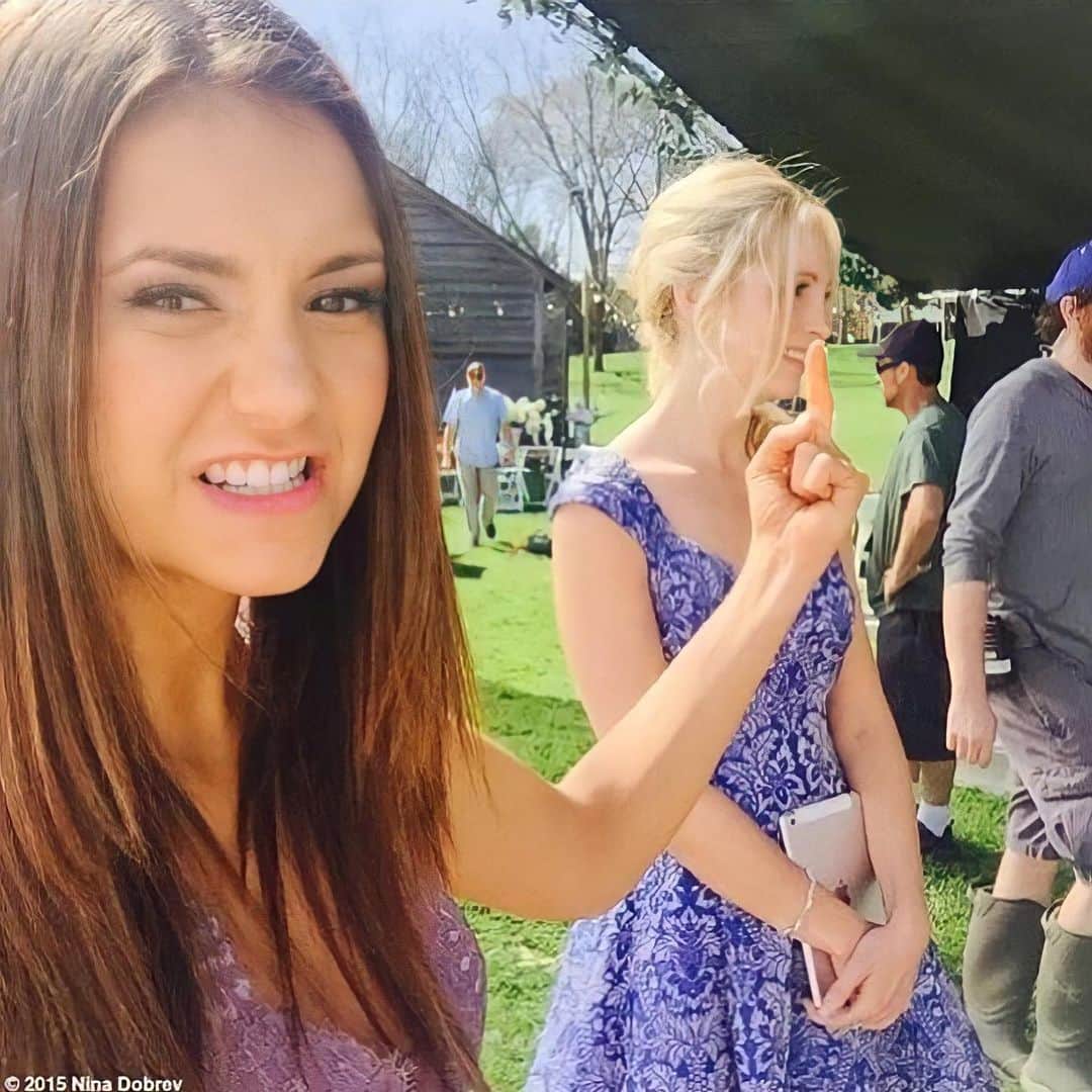 のインスタグラム：「Nina, what are you doing? 😂😂❤️ Follow for more -> @ninadobrev   #nina #ninadobrev #iansomerhalder #thevampirediaries #elenagilbert #katherinepierce #damonsalvatore #delena #nian #theoriginals #rebekahmikaelson #carolineforbes #theoriginals #hayleymarshall #klausmikaelson #elijahmikaelson #stefansalvatore #paulwesley #mikaelson #salvatore #hopemikaelson #legacies #vampirediaries #vampirediariesedits #stelena #steferine」