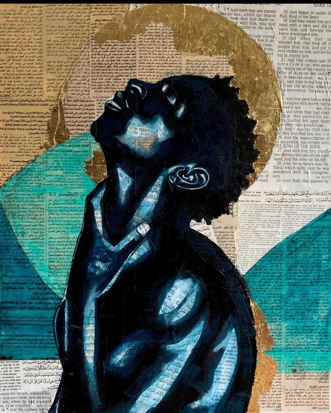 のインスタグラム：「Continually blown away by @patrickdougher ‘s talents. They’re selling out quickly! Check him out and follow!!! #talent #art #history #story ‘ABRAHAM’S LEGACY’ acrylic/collage」