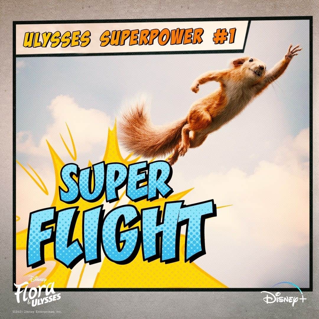 Walt Disney Studiosのインスタグラム：「He stands watch and saves those in need 🐿 ⚡ 💥 Watch #FloraAndUlysses, now streaming on #DisneyPlus」