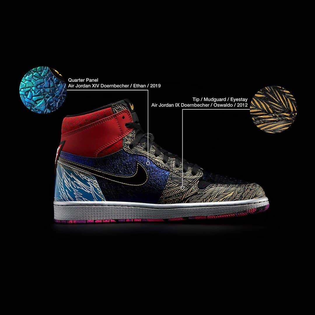 Sneaker News x Jordans Dailyさんのインスタグラム写真 - (Sneaker News x Jordans DailyInstagram)「@jumpman23 celebrates almost two decades of Doernbecher Freestyle with the Air Jordan 1 "What The Doernbecher." 14 different designs from past collections are referenced throughout the shoe and only 16 pairs will be auctioned via eBay later today!⁠⁠ ⁠⁠ For the full rundown, swipe through the photos; for the full story, hit the link in the bio #jordansdaily」2月27日 1時02分 - jordansdaily