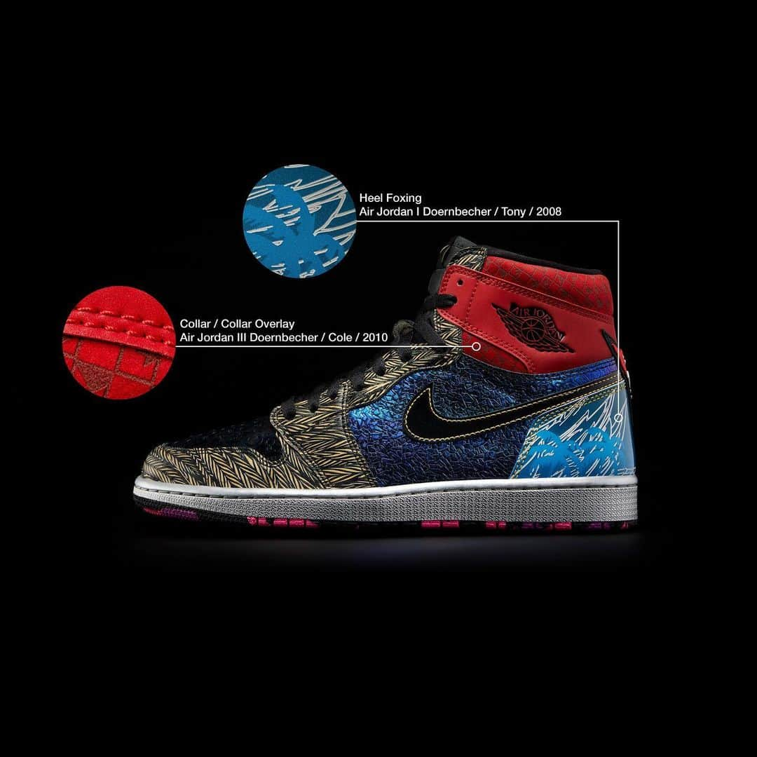 Sneaker News x Jordans Dailyさんのインスタグラム写真 - (Sneaker News x Jordans DailyInstagram)「@jumpman23 celebrates almost two decades of Doernbecher Freestyle with the Air Jordan 1 "What The Doernbecher." 14 different designs from past collections are referenced throughout the shoe and only 16 pairs will be auctioned via eBay later today!⁠⁠ ⁠⁠ For the full rundown, swipe through the photos; for the full story, hit the link in the bio #jordansdaily」2月27日 1時02分 - jordansdaily