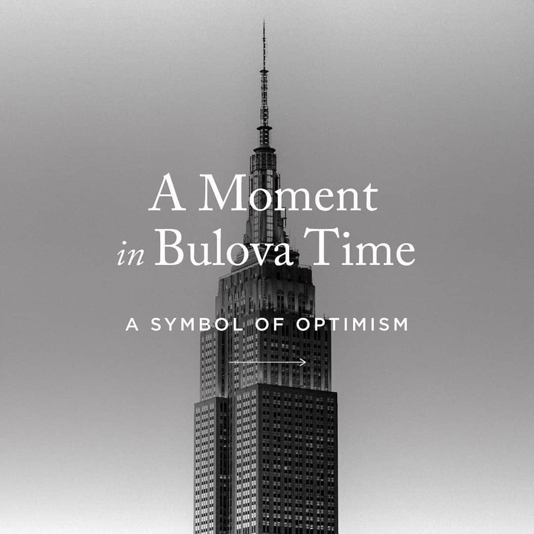 ブローバのインスタグラム：「Opened in 1931, the Empire State Building was built during the Great Depression and employed more than 3,400 workers a day. Its status as the world’s tallest skyscraper became a symbol of optimism and American ingenuity, and the building has starred in classic films such as "King Kong," "An Affair to Remember," and "Elf." The iconic Art Deco structure has been featured in the brand’s ads over the years, and is now home to Bulova's worldwide headquarters. #Bulova #ProudNewYorkers」