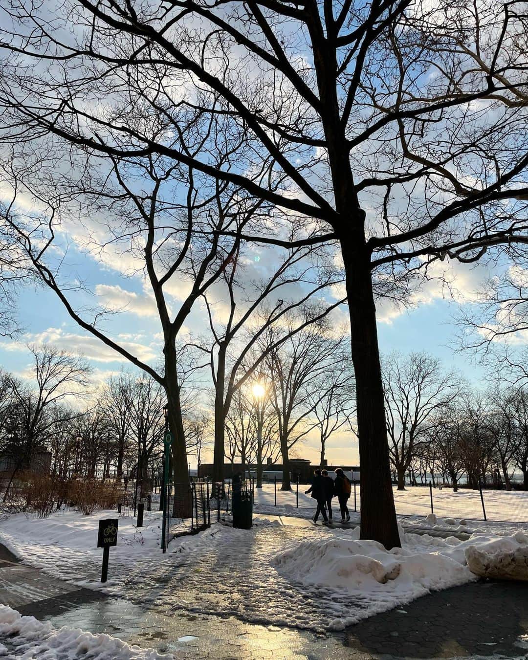 金原杏奈のインスタグラム：「New York in February ☃️ ・ 電車から降りて、地上に出たら いきなりこの景色。 ハッとする瞬間がある街！ ・ #nyc #newyork #ニューヨーク #冬景色」