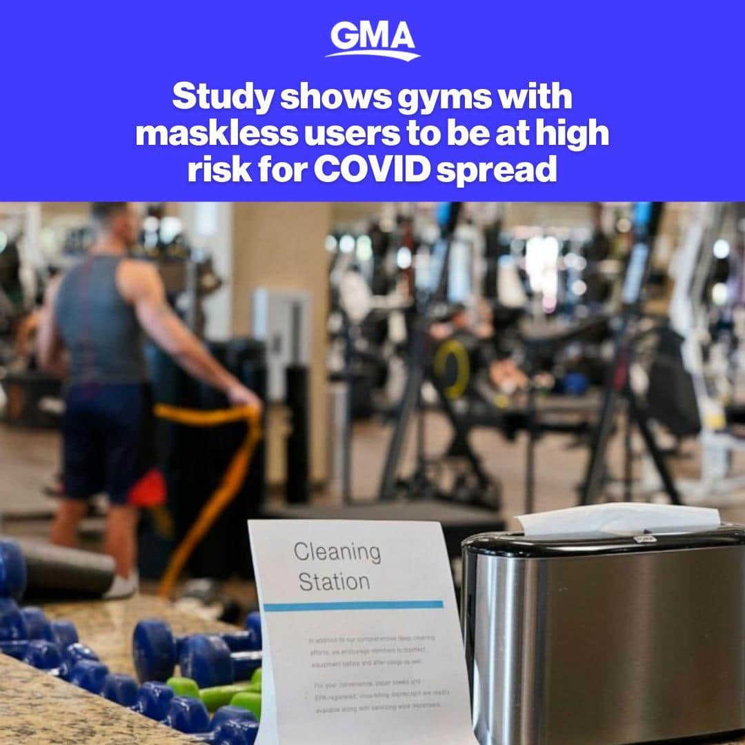 Good Morning Americaさんのインスタグラム写真 - (Good Morning AmericaInstagram)「The Centers for Disease Control and Prevention are urging people to stop ignoring face covering and social distancing rules when they hit the gym after two new studies confirmed they are strong spreader locations.⁠ ⁠ LINK IN BIO for the latest on what you need to know.」2月27日 4時01分 - goodmorningamerica