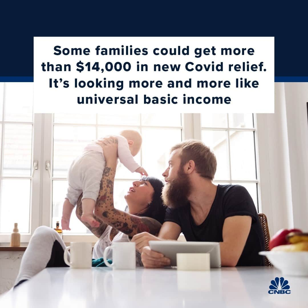 CNBCさんのインスタグラム写真 - (CNBCInstagram)「As Congress works to finalize its latest coronavirus relief bill, some American families are poised to receive a financial windfall.⁠ ⁠ Between new $1,400 stimulus checks and an enhanced child tax credit, that could add up to more than $14,000 for some families.⁠ ⁠ For a family of four with under $150,000 in income, the new checks would amount to $5,600, on top of the $2,400 they received in January ($600 per person), for $8,000 total. Provided the bill moves as scheduled, that deposit could come in late March, according to one expert. Then, the expanded child tax credit could provide an additional $6,000 to $7,200 per family.⁠ ⁠ The additional financial help is aimed at helping individuals and families get through the Covid-19 pandemic. But it is also reconfiguring the social safety net. Full details at the link in bio.」2月27日 4時01分 - cnbc