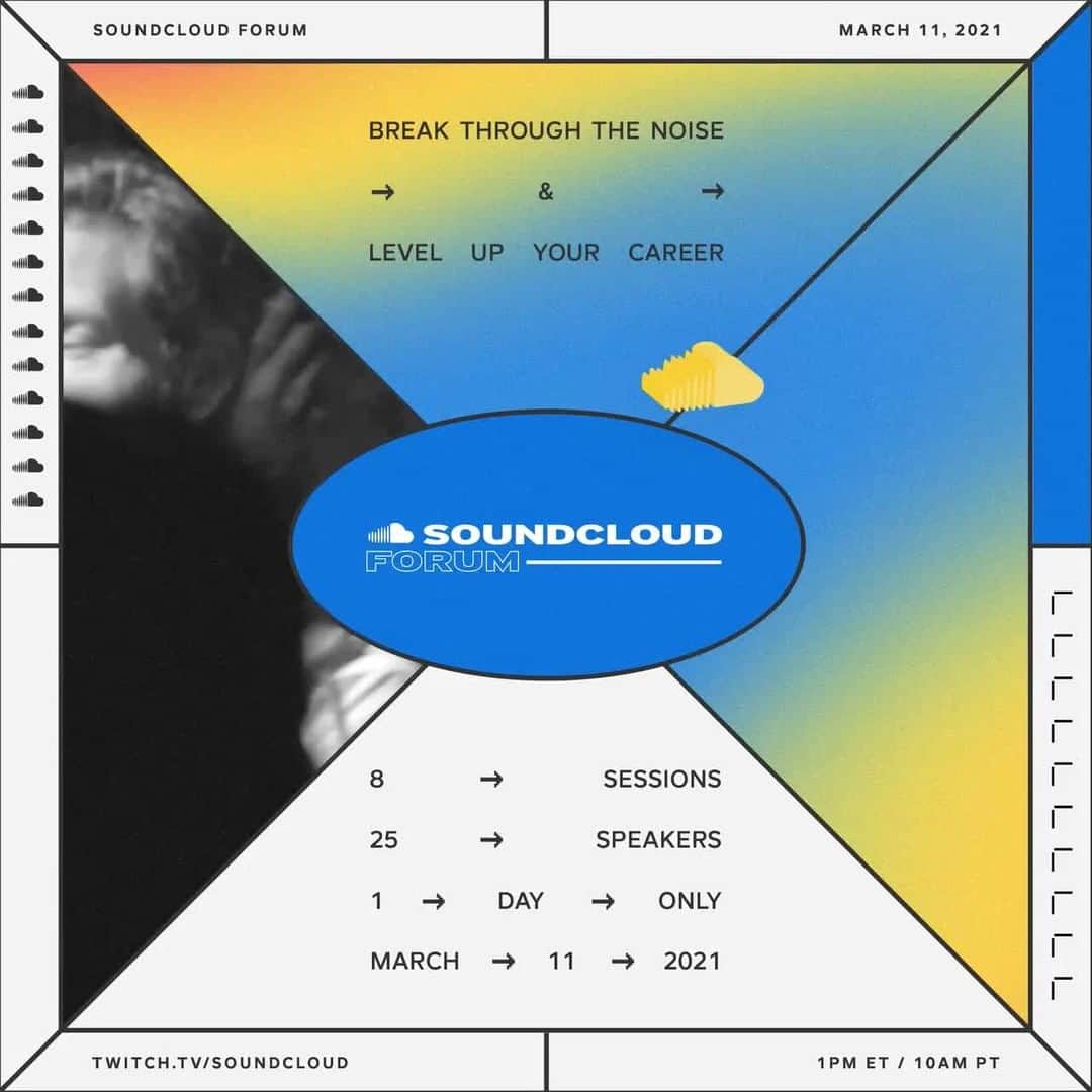 サウンドクラウドのインスタグラム：「WE’RE BACK BABY - this time via URL. SoundCloud Forum goes digital. 💻⁠ ⁠ Learn how to network, get your money up, plus other tips and tools to grow your music career on YOUR terms. The best part is, you can tune in from anywhere. More to come.⁠ ⁠  👀 Who’s ready? #SCFORUM ⁠ ⁠ RSVP at the link in bio.」