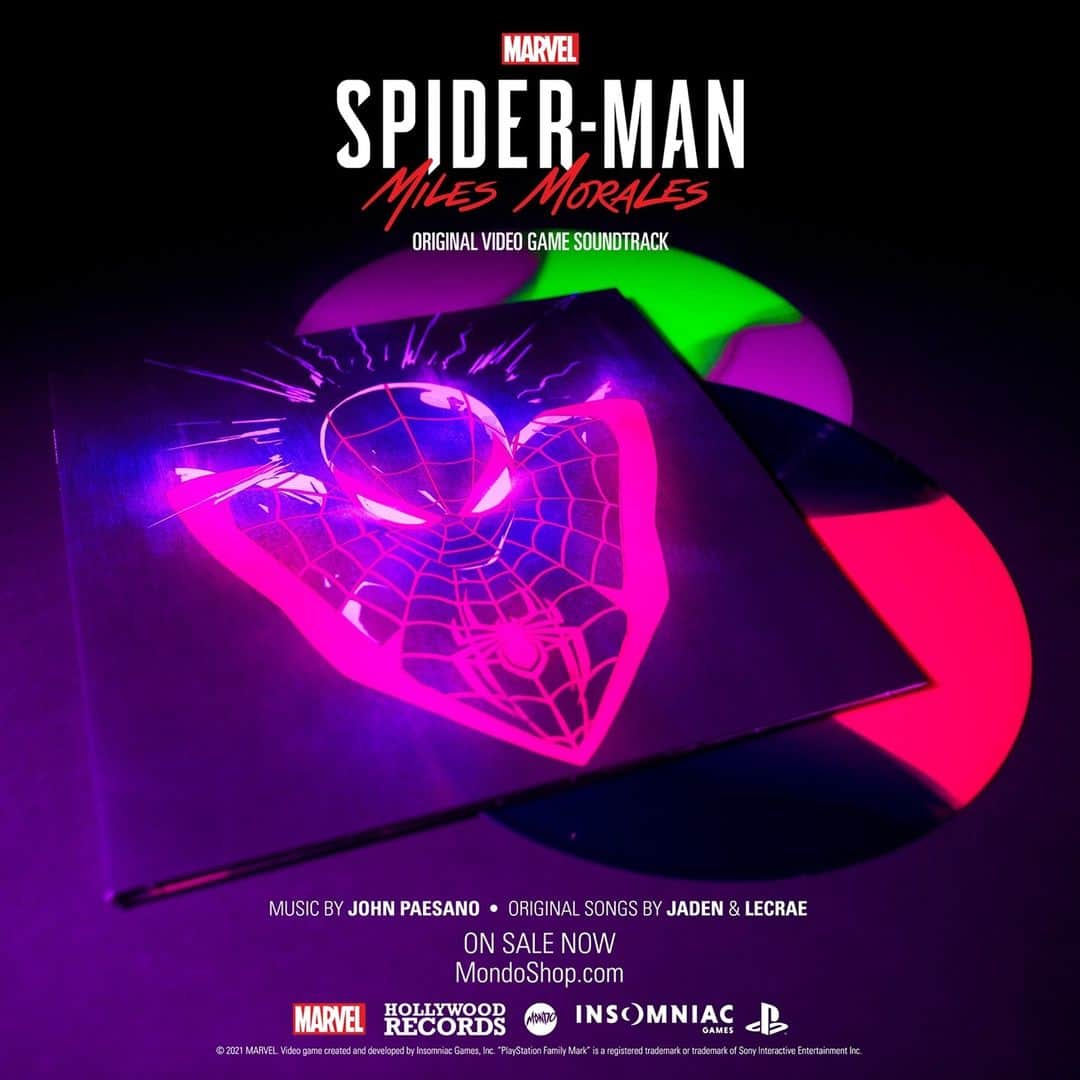 Marvel Entertainmentさんのインスタグラム写真 - (Marvel EntertainmentInstagram)「Back in stock! The Original Video Game Soundtrack to "Marvel’s Spider-Man: Miles Morales" – featuring John Paesano’s score and original songs by Jaden and Lecrae – is on sale now from Mondo at MondoShop.com. #MilesMoralesPS5 #BeYourself #BeGreater」2月27日 5時14分 - marvel