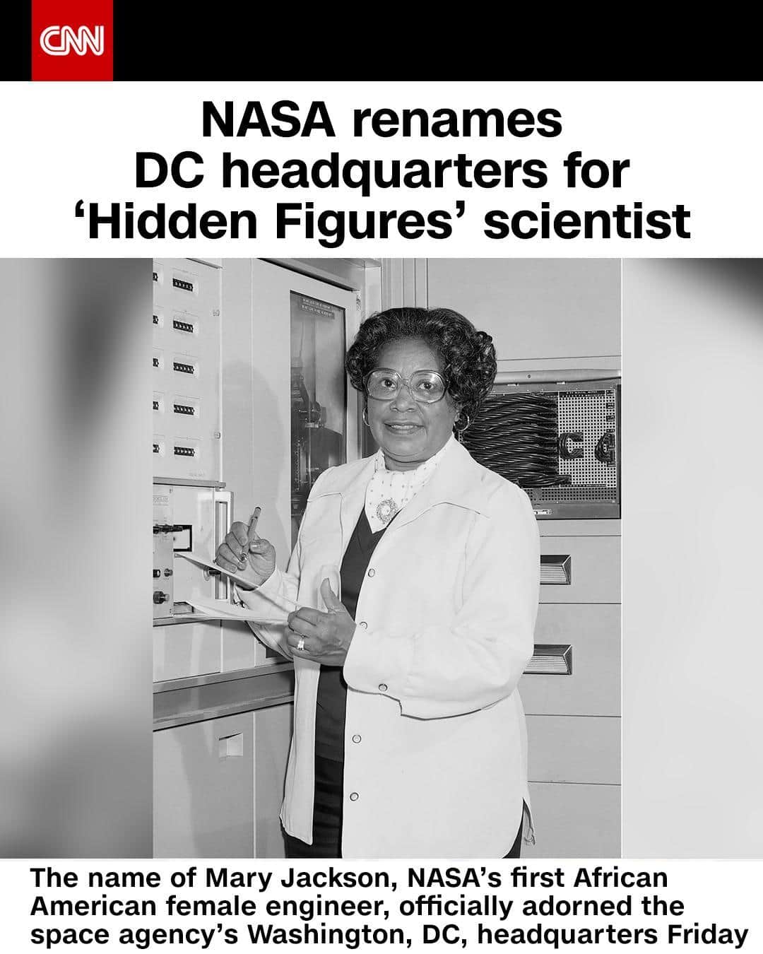 CNNさんのインスタグラム写真 - (CNNInstagram)「NASA announced its decision last year to rename the space agency's Washington, DC, headquarters in Mary Jackson's honor. Jackson, who worked at NASA for 34 years, was NASA's first African American female engineer and one of the barrier-breaking inspirations for the book "Hidden Figures." Jackson died in 2005 at the age of 83. Tap the link in our bio to learn more.⁠ ⁠ (📸: NASA)」2月27日 6時01分 - cnn